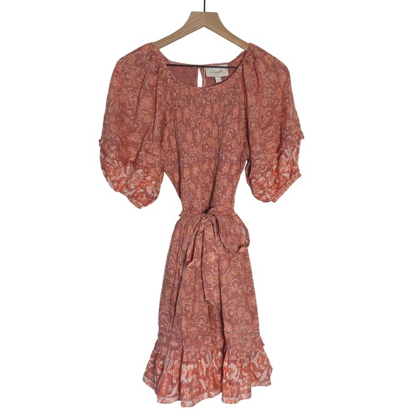 Cleobella Dresses & Skirts - Cleobella Terracotta Floral Organic Cotton Mini Dress Medium